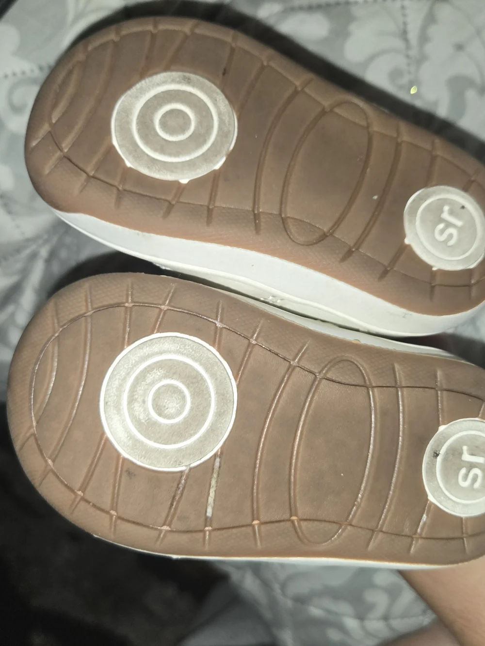 Stride Rite White and Navy Velcro Baby Sneakers